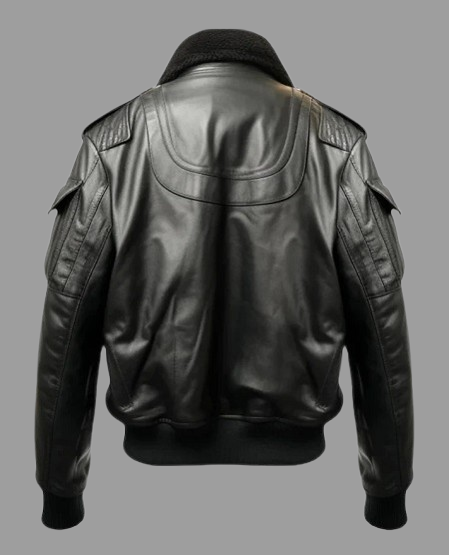 Men's Flight Bomber Black Leather Jacket