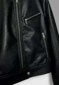 Men's Band Collar Biker Leather Jacket