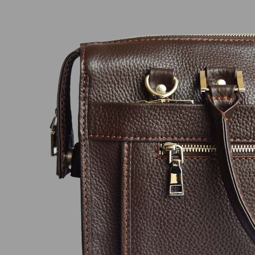 Classic Dark Brown Leather Laptop Bag