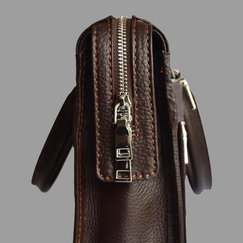 Classic Dark Brown Leather Laptop Bag
