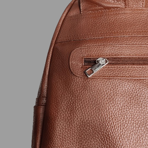 Classic Minimalist Men's Leather Backpack – Premium Brown Grain