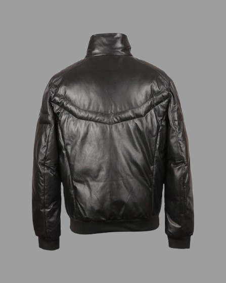 Owen Bomber Leather Puffer Jacket