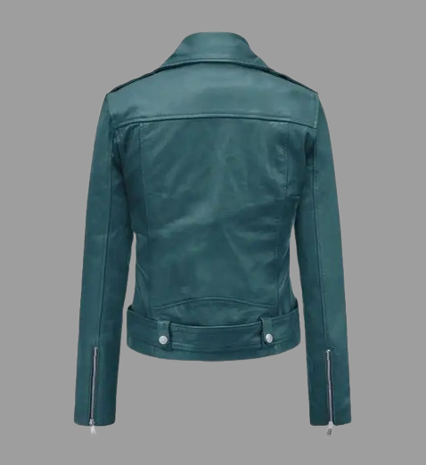 Prussian Blue Washed Wax Leather Jacket