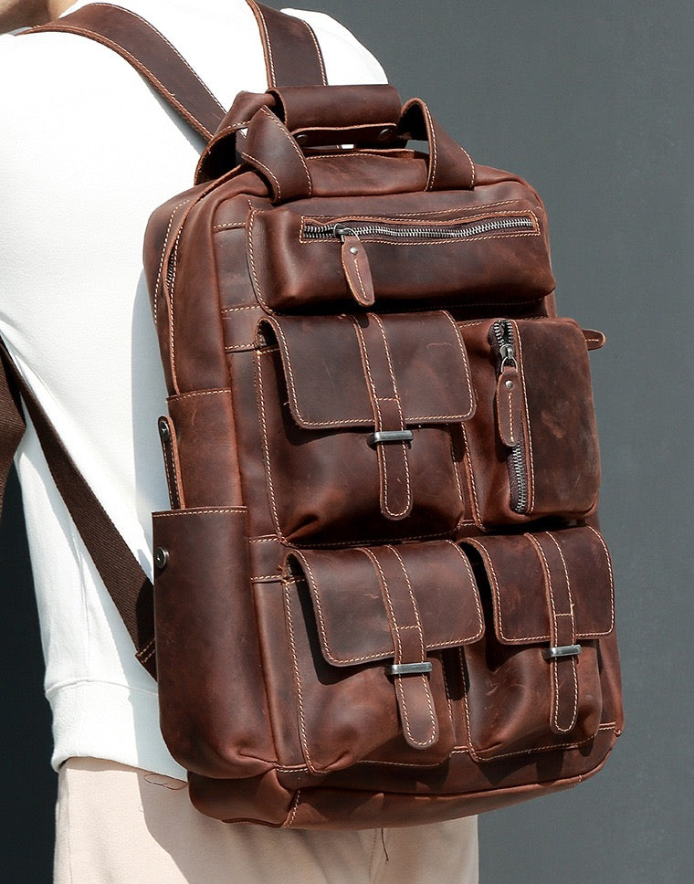 Explorer Vintage Leather Laptop Backpack