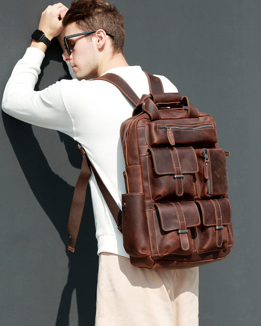 Explorer Vintage Leather Laptop Backpack