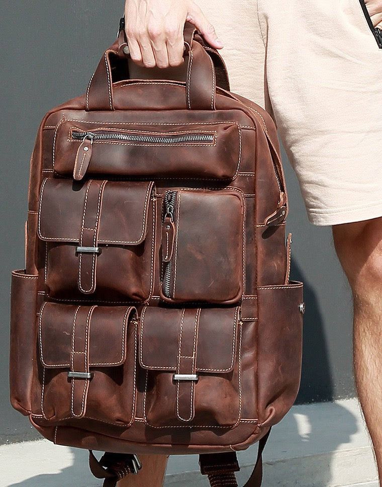 Explorer Vintage Leather Laptop Backpack