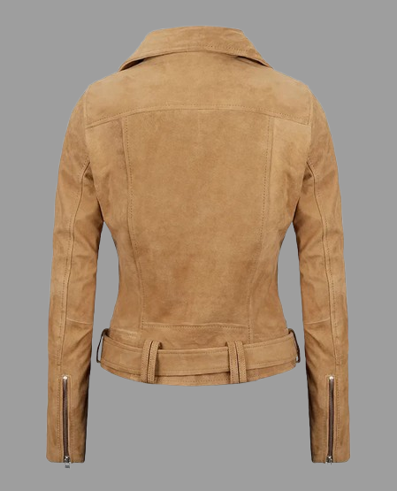 Women's Premium Brown Suede Biker Leather Jacket
