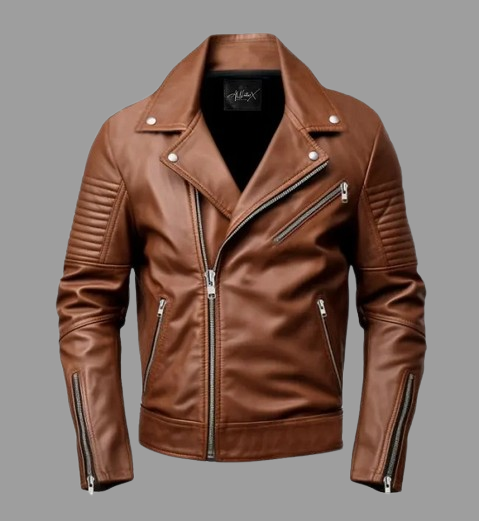Men's Brown Biker Leather Jacket