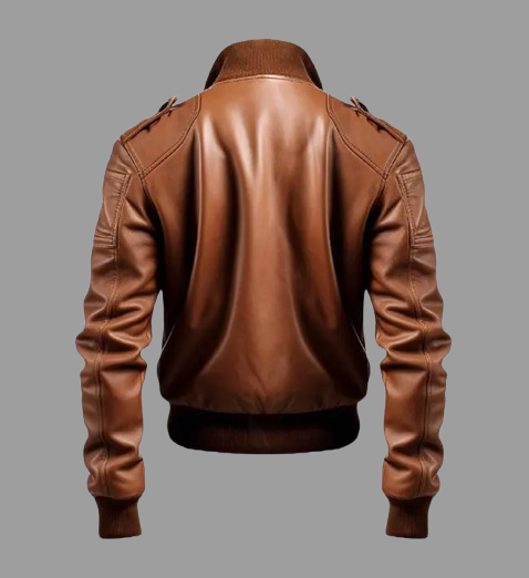 Men's Bomber Brown Leather Jacket