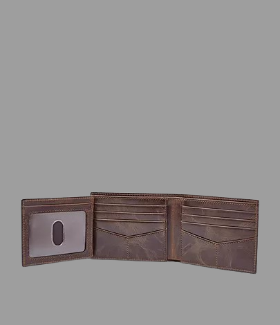 Derrick Leather RFID Bifold with Flip ID Wallet