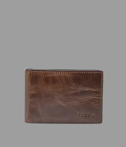Derrick Leather Money Clip Bifold Wallet