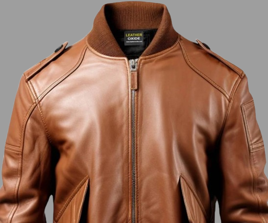 Men's Bomber Brown Leather Jacket