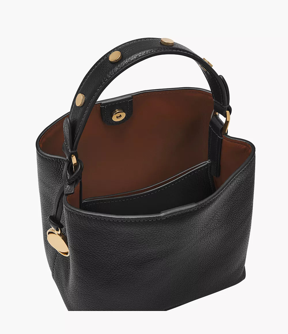 Jessie Leather Small Bucket Crossbody Bag