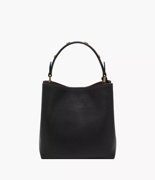 Jessie Leather Small Bucket Crossbody Bag