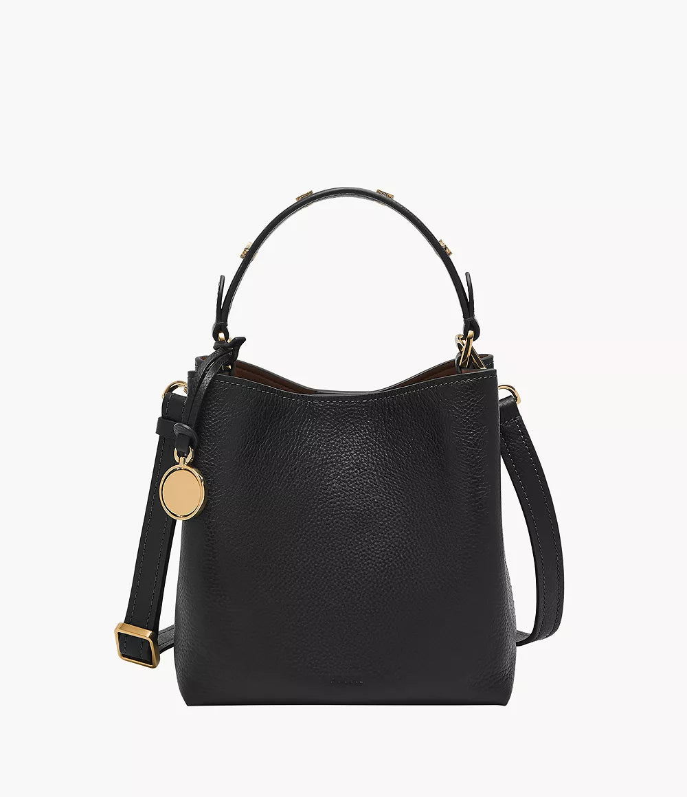 Jessie Leather Small Bucket Crossbody Bag