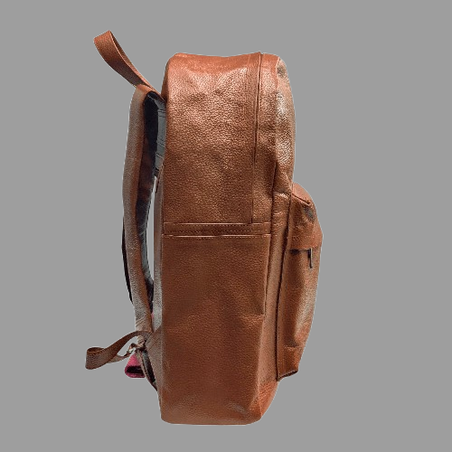 Classic Minimalist Men's Leather Backpack – Premium Brown Grain