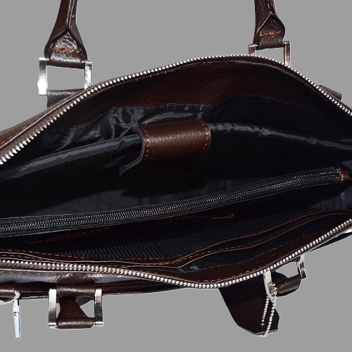 Classic Dark Brown Leather Laptop Bag