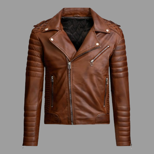 Men's Brown Biker Leather Jacket