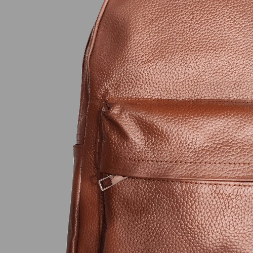 Classic Minimalist Men's Leather Backpack – Premium Brown Grain