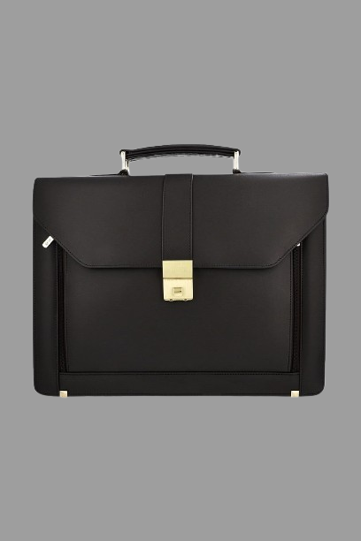 Executive Black Leather Laptop Briefcase – Premium Business Bag for Men
