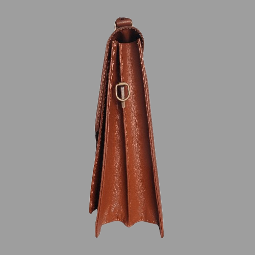 Classic Tan Leather Laptop Briefcase