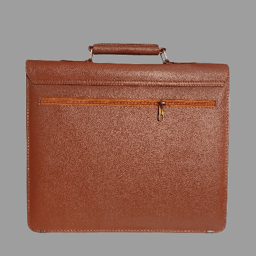 Classic Tan Leather Laptop Briefcase