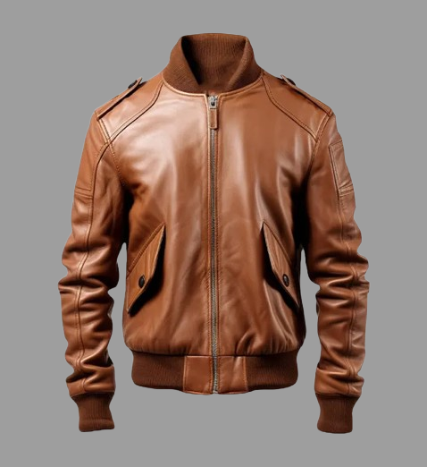 Men's Bomber Brown Leather Jacket