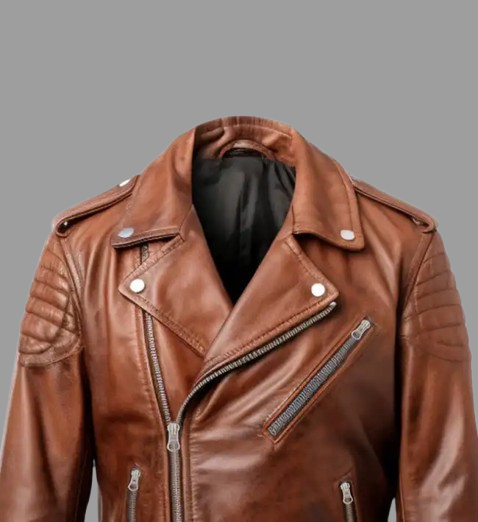Men's Brown Biker Leather Jacket