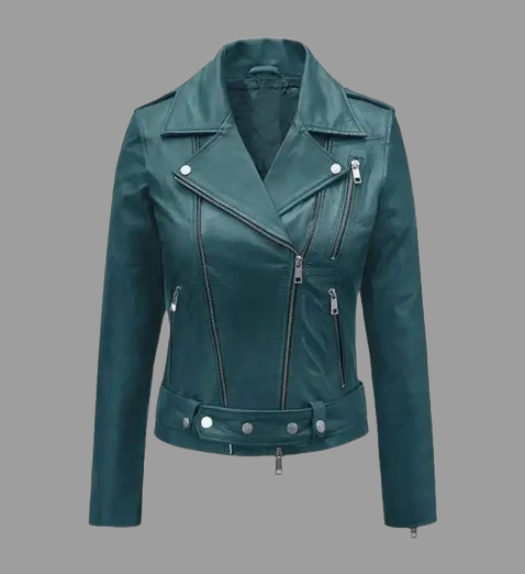 Prussian Blue Washed Wax Leather Jacket
