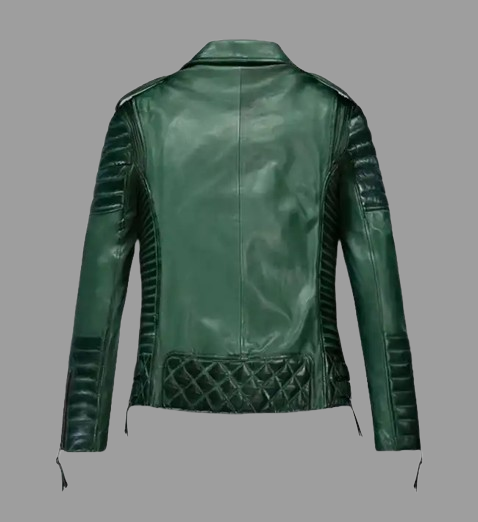 Women's Charlotte Burnt Green Leather Jacket